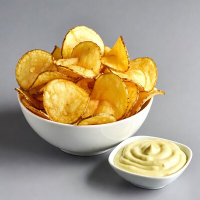 Crispy Potato Chips with Dipping Sauce