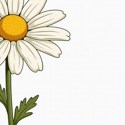 White Daisy Flower Illustration