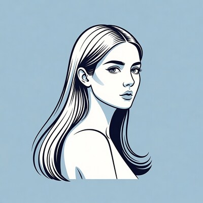 Profile of woman with long blonde hair