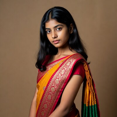 Indian woman in yellow saree