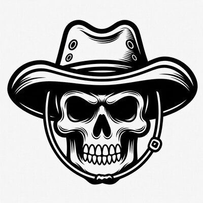 Cowboy Skull Illustration