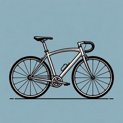 Silver fixed gear bicycle illustration