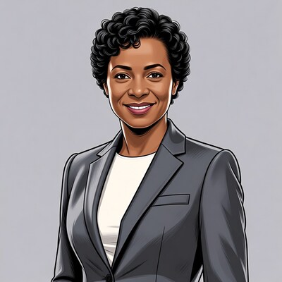 African-American woman in business suit illustration