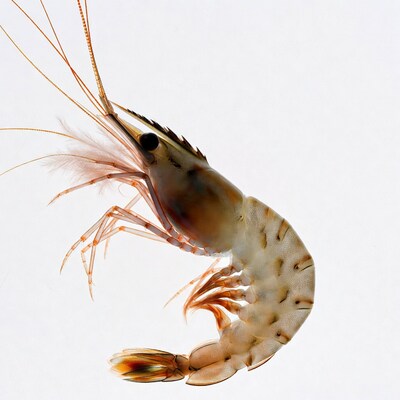 Tiger Prawn on White Background