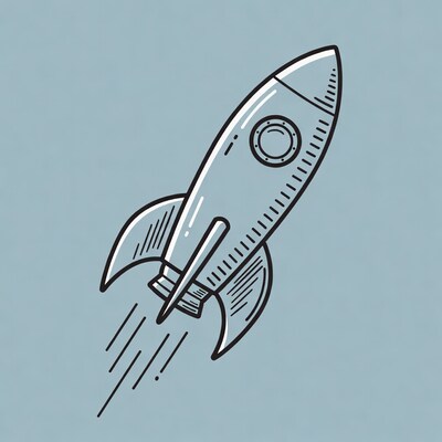Rocket launching illustration