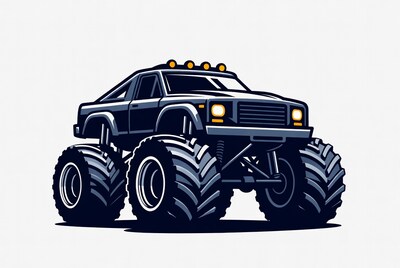 Black Monster Truck Illustration
