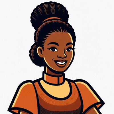 Smiling African-American woman illustration