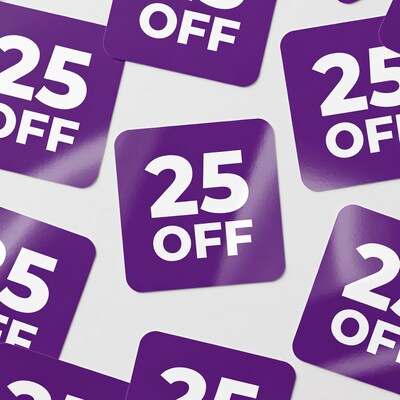 Purple 25% Off Stickers