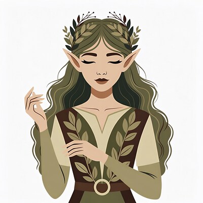 Elf woman with laurel wreath
