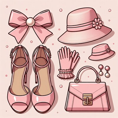 Pink Fashion Accessories Illustration