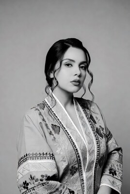 Woman in embroidered dress portrait