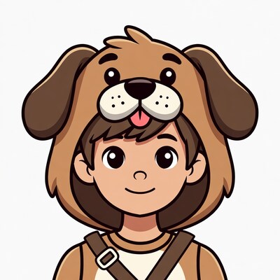 Boy wearing dog costume