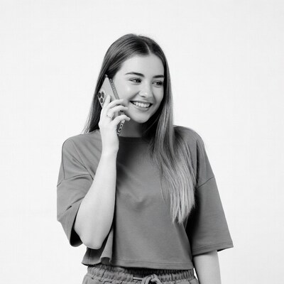Woman smiling on phone call