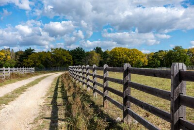 Wooden fence along gravel path
