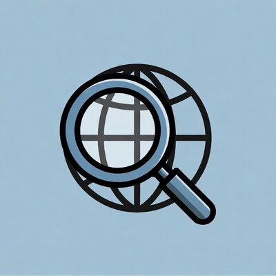 Magnifying Glass Over Globe