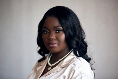 African-American woman in silk blouse