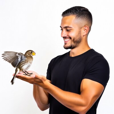 Man holding small bird