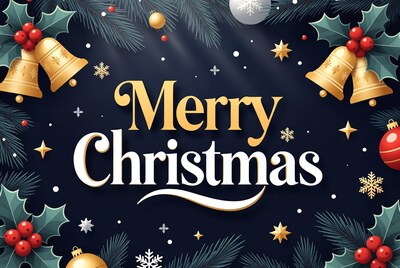 Merry Christmas Illustration with Bells