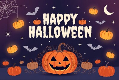 Happy Halloween Illustration with Jack-o-Lantern