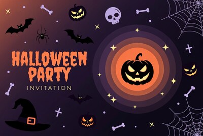 Halloween Party Invitation Illustration