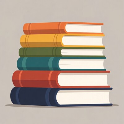 Stack of colorful books illustration