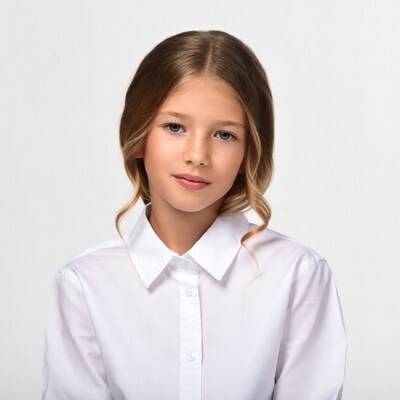Young girl in white shirt portrait