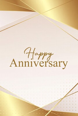 Happy Anniversary Gold Geometric Card