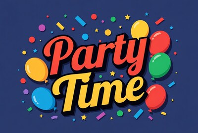 Party Time Balloons Illustration
