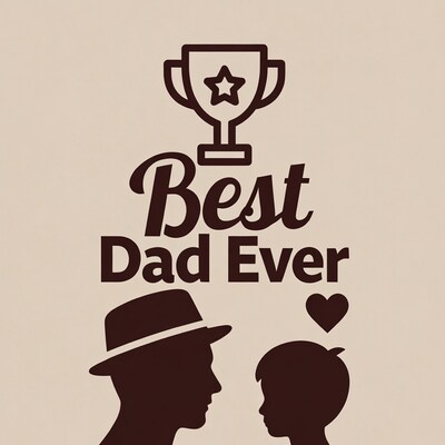Best Dad Ever illustration with trophy