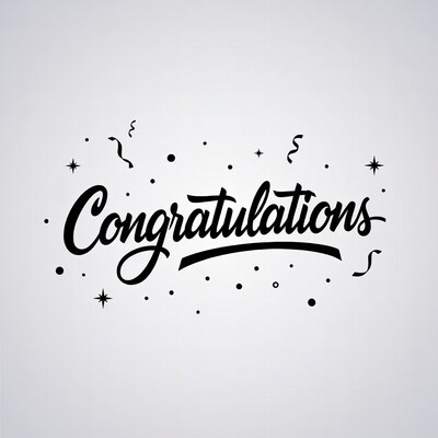Congratulations with confetti and stars