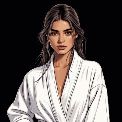 Beautiful woman in white kimono