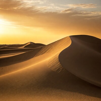 Golden Sand Dunes at Sunset