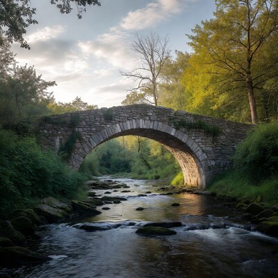 Stone Arch Bridge over Forest River
