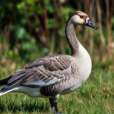 White-fronted Goose Standing in Grass