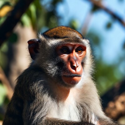 Long-tailed Macaque in jungle