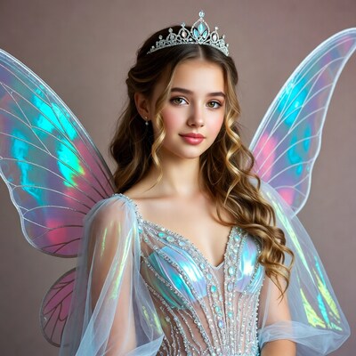 Girl with fairy wings and tiara