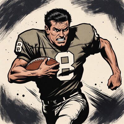 Football player running with ball