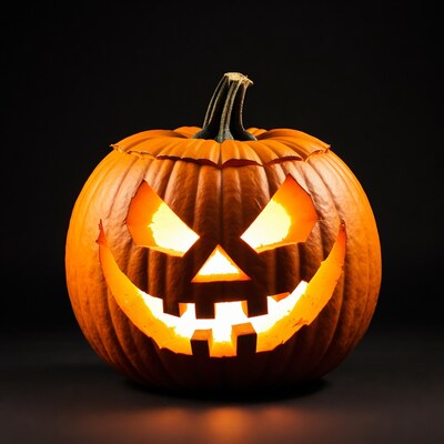 Jack-o-lantern with scary face