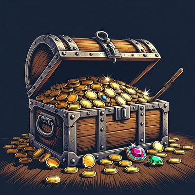 Open Treasure Chest with Gold Coins