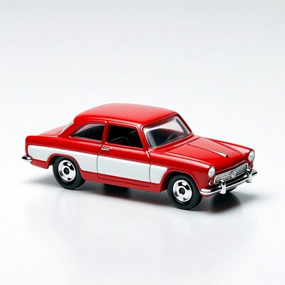 Red White Ford Anglia Diecast Model