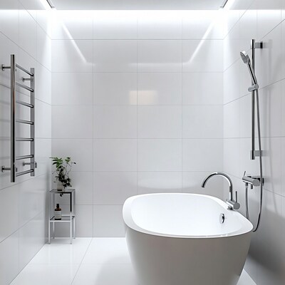 Modern White Freestanding Bathtub Bathroom