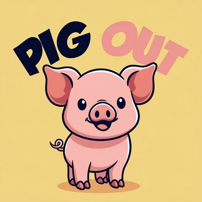 Cute Pig Pig Out Illustration