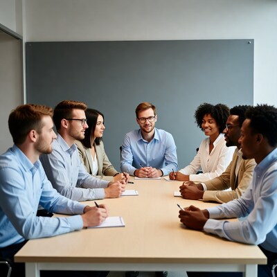 Diverse team in business meeting