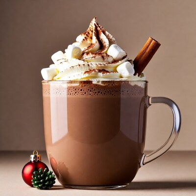 Hot Chocolate with Whipped Cream and Cinnamon