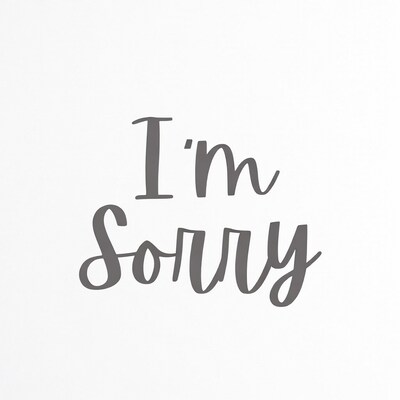 I'm Sorry handwritten text