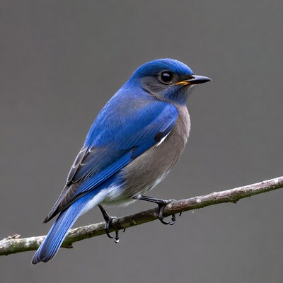Blue Indigo Bunting on Branch