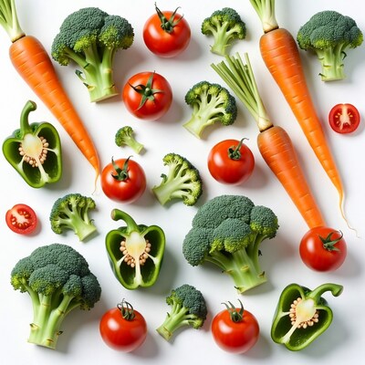 Fresh Broccoli Carrots Tomatoes Peppers