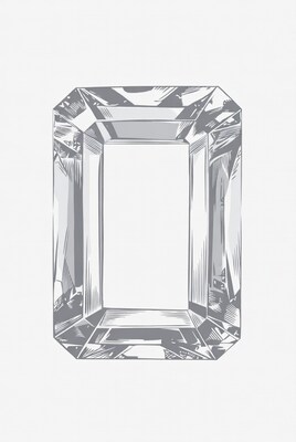 Emerald Cut Diamond Illustration