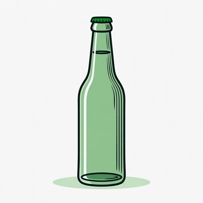 Green Beer Bottle Illustration