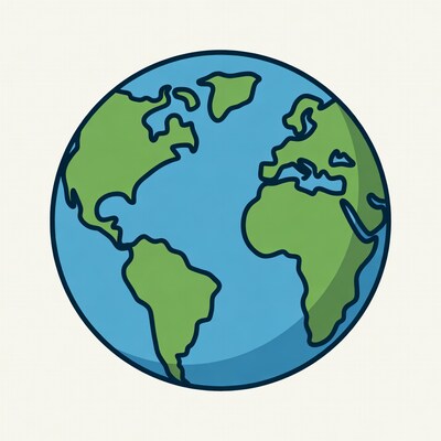 Cartoon Earth Globe